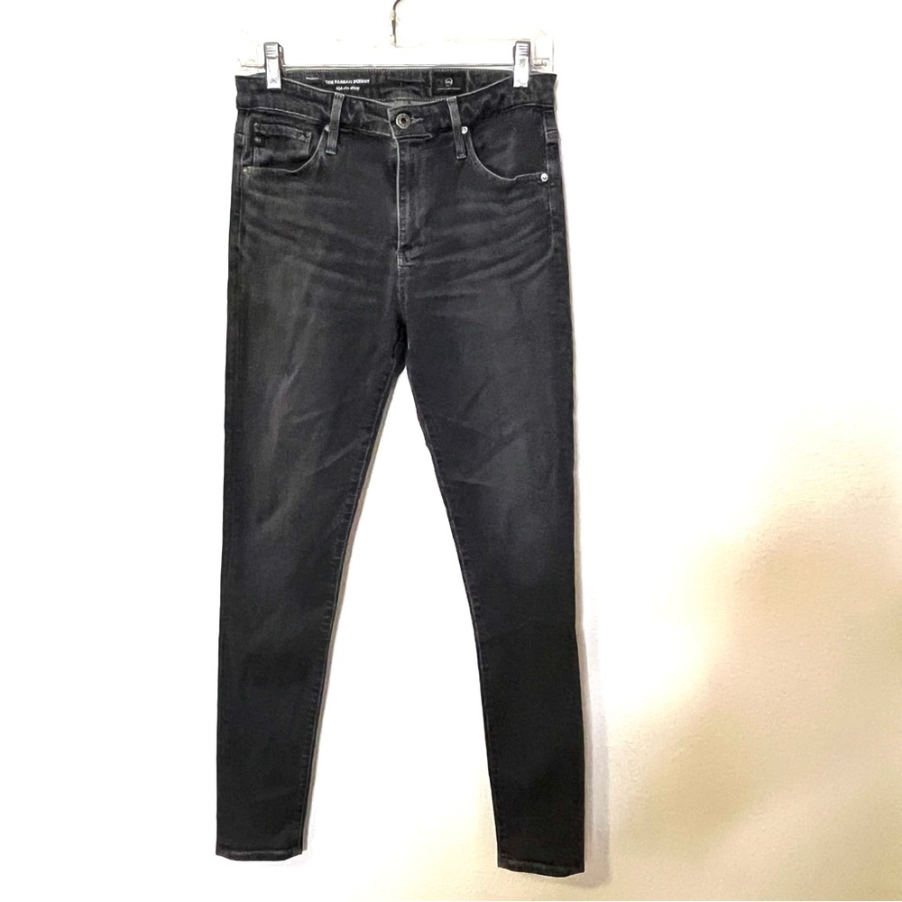 AG Adriano Goldschmied Farrah high rise washed Black Skinny Jeans a 27 reg ankle